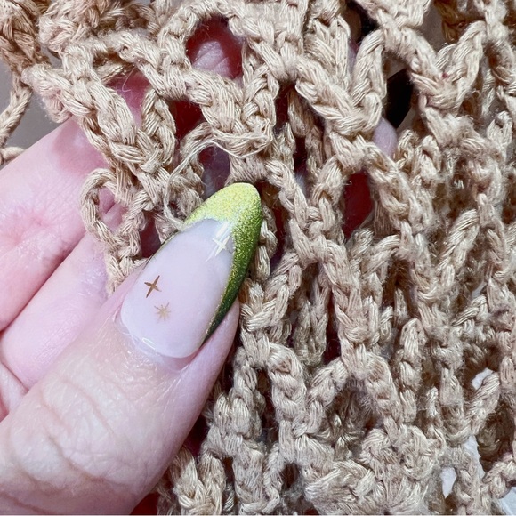 Vintage 2000s Floral Crochet Cardigan Womens S M Boho Y2k Lightweight Sweater - Picture 5 of 9